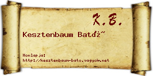 Kesztenbaum Bató névjegykártya
